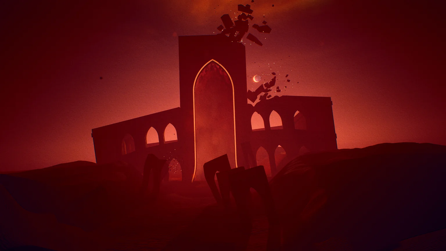 Environment art — the gate at dusk
